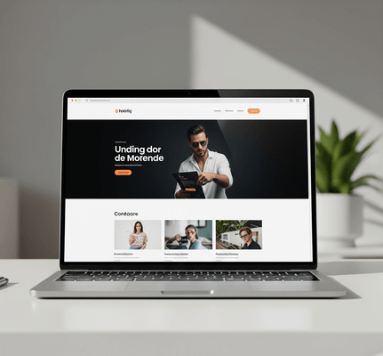 Computer portatile che mostra un sito web moderno e performante