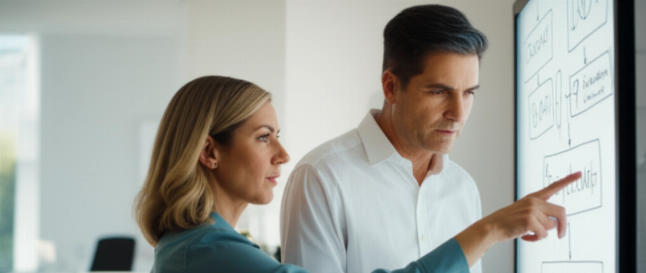 Professionnels caucasiens collaborant dans un studio créatif, symbolisant la stratégie de marketing vidéo.